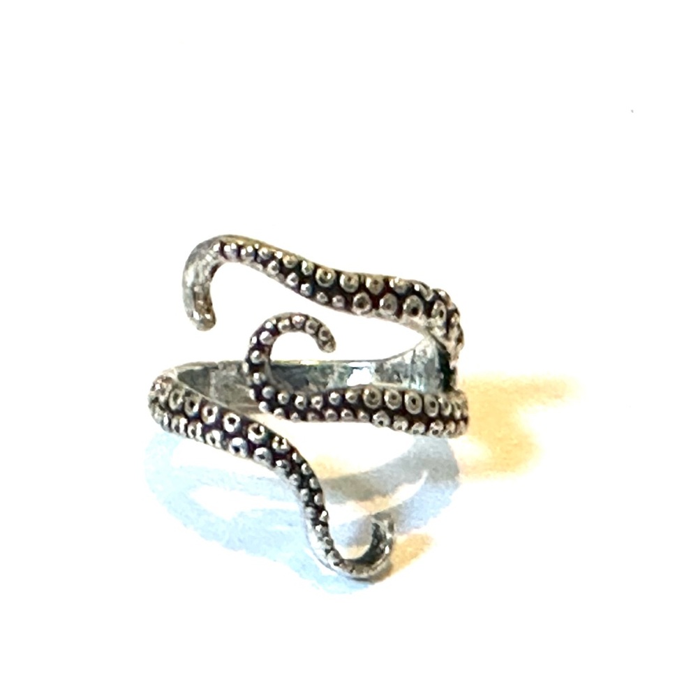 Silver Octopus Tentacle Ring